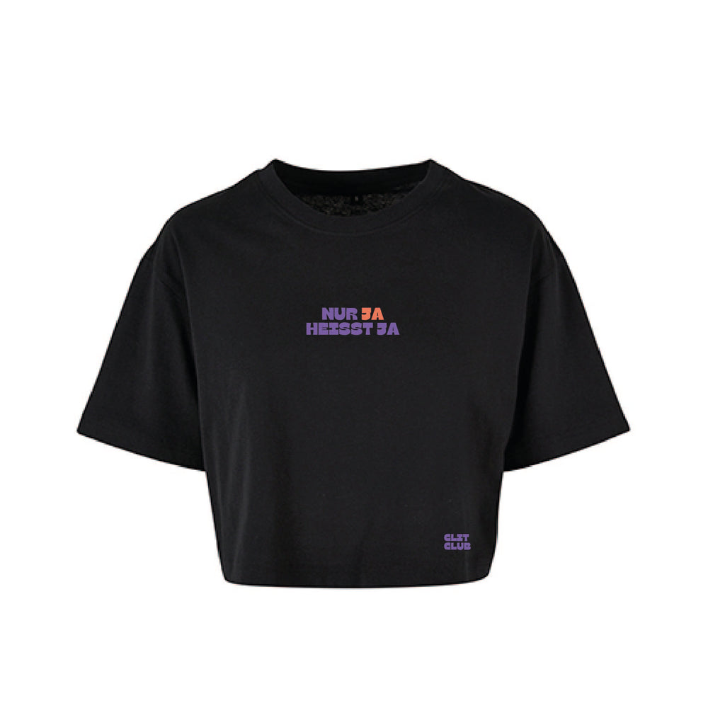 Clit Club - Nur Ja heißt Ja - Short Oversized Tee - Black