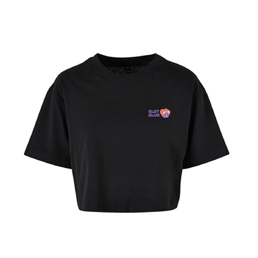 Clit Club - Yes means yes - Short Oversized Tee - Black